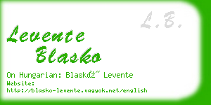 levente blasko business card